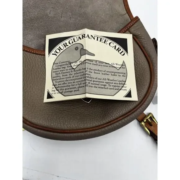 Dooney & Bourke Authenticated Vintage ALW Taupe Saddle Bag Cavalry Troop USA - Picture 14 of 15